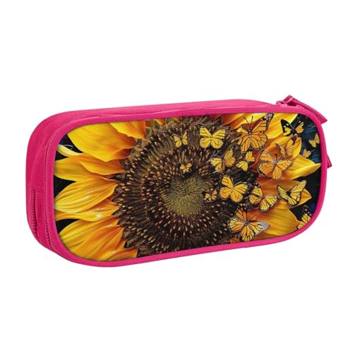 BNVSADC Federmäppchen, Motiv: Sonnenblumen, Schmetterlinge, Kunstdruck, großes Federmäppchen, niedliches Federmäppchen, Büro, Schule, Schreibwaren-Organizer für Mädchen und Jungen, Schwarz, rose, BNVSADC Federmäppchen, Motiv: Sonnenblumen, Schmetterlinge, Kunstdruck, großes Federmäppchen, niedliches Federmäppchen, Büro, Schule, Schreibwaren-Organizer für Mädchen und Jungen, Schwarz, rose, von BNVSADC