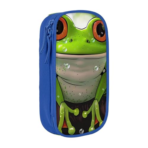 BNVSADC Federmäppchen mit niedlichem Frosch-Kunstdruck, Reißverschluss, Stifteetui, Beutel, niedliches Federmäppchen für Studenten, Teenager, Jungen, Mädchen, Erwachsene, Schwarz, blau, Einheitsgröße, BNVSADC Federmäppchen mit niedlichem Frosch-Kunstdruck, Reißverschluss, Stifteetui, Beutel, niedliches Federmäppchen für Studenten, Teenager, Jungen, Mädchen, Erwachsene, Schwarz, blau, Einheitsgröße, von BNVSADC