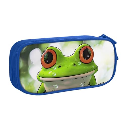BNVSADC Federmäppchen mit niedlichem Frosch-Kunstdruck, großes Federmäppchen, niedliches Federmäppchen, Büro, Schule, Schreibwaren-Organizer für Mädchen und Jungen, Schwarz, blau, Einheitsgröße BNVSADC Federmäppchen mit niedlichem Frosch-Kunstdruck, großes Federmäppchen, niedliches Federmäppchen, Büro, Schule, Schreibwaren-Organizer für Mädchen und Jungen, Schwarz, blau, Einheitsgröße von BNVSADC