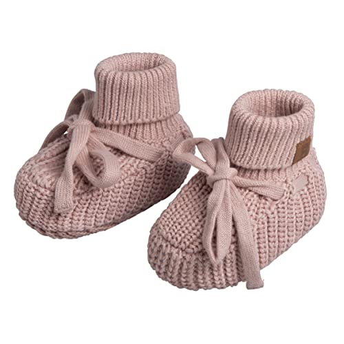 BO BABY'S ONLY - Soul Booties - Gestrickte Babyschuhe - 3-6 Monate - Schuhe für Mädchen - GOTS-zertifiziert - 100% Biologische Baumwolle - Alt Rosa von BO BABY'S ONLY