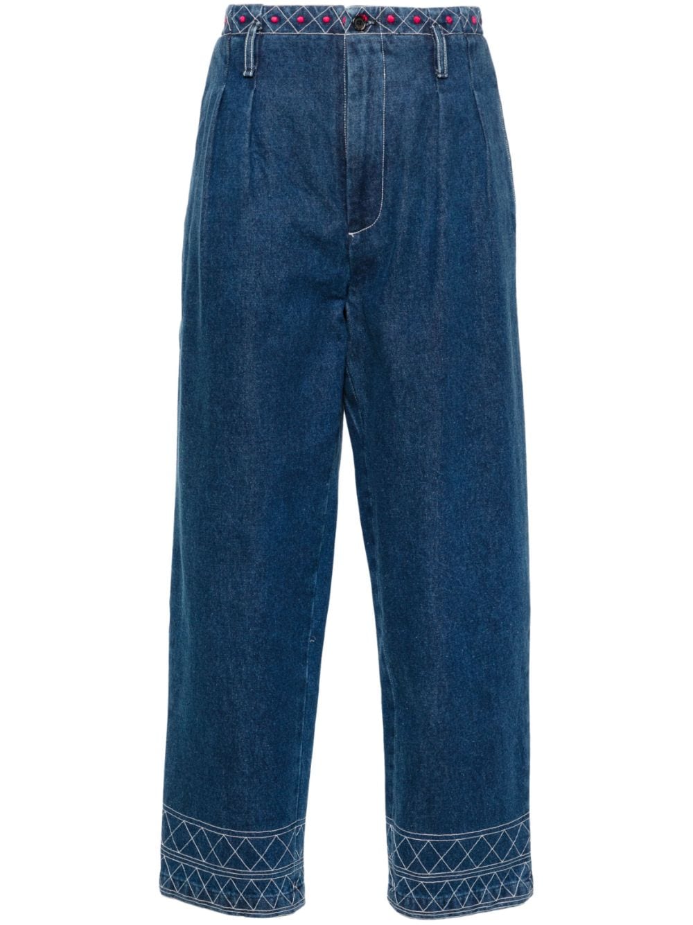 BODE Murray Straight-Leg-Jeans mit hohem Bund - Blau von BODE