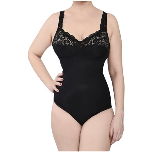 BODYPERFECT Damen Shapewear Formender Body Taillenformer Miederbody Shaping Bodysuit Made in Italy (Schwarz, L) von BODYPERFECT