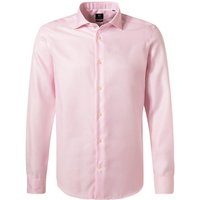 BOGGI MILANO Herren Hemd rosa Baumwolle meliert Slim Fit von BOGGI MILANO