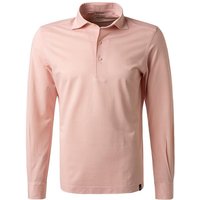 BOGGI MILANO Herren Polo-Shirt rosa Baumwoll-Jersey meliert von BOGGI MILANO