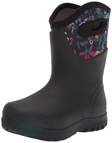 BOGS Damen Neo-Classic Mid Waterproof Stiefel Gummistiefel, Karton Blumendruck-Schwarz, 36.5 EU von BOGS