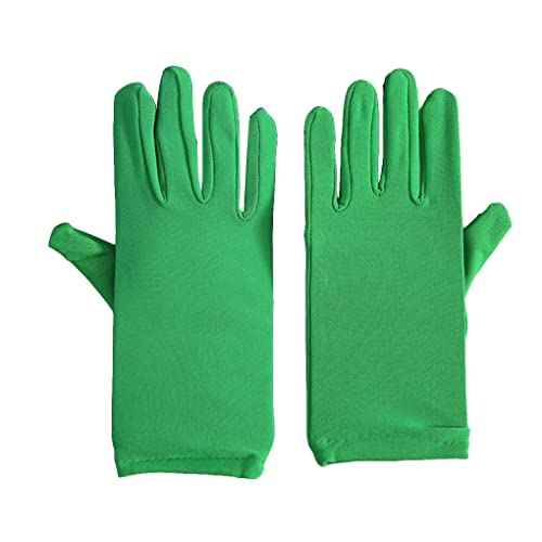 BOKIOESDE Spandex Handschuhe für Damen, verstellbar, Thermo Hände, Zubehör, mehrfarbig, seidenfest, Sonnenschutz für die Abendgesellschaft, Grün von BOKIOESDE