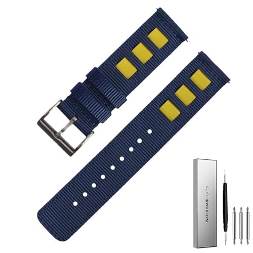 BOLEXA 22 mm Nylon-Uhrenarmband mit Schnellverschluss, Sportarmband for Damen und Herren, universelles Ersatzarmband (Color : Blau, Size : 22mm) von BOLEXA