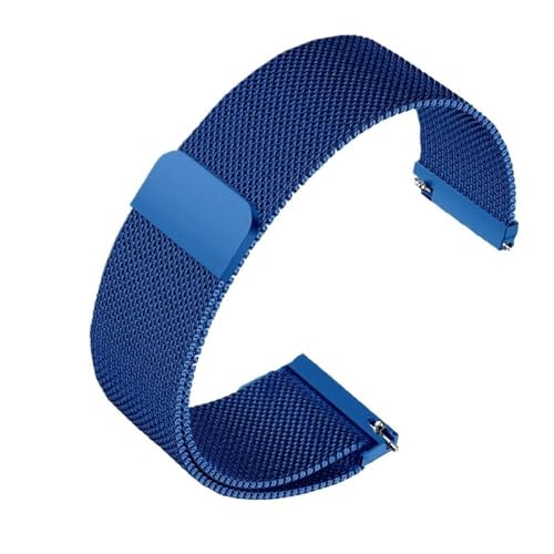 BOLEXA Armbanduhr Armband Damen Herren Metall Edelstahl Armband Armband 12 14 15 16 18 20mm 22 (Color : Blau, Size : 16mm) von BOLEXA