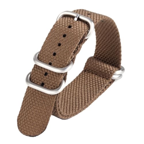 BOLEXA Nylon Uhrenarmband 20mm 22mm Strapazierfähiges Canvas Uhrenarmband Einteiler for Damen Herren Universal Armband Zubehör (Color : Braun, Size : 22mm) von BOLEXA