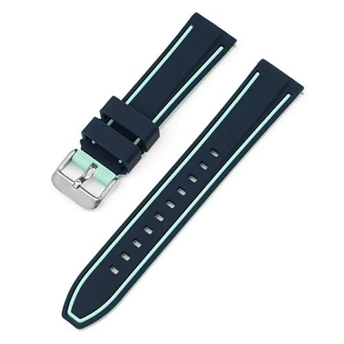 BOLEXA Silikonarmband 20mm 22mm 24mm 26mm Silikon Armband Quick Release Sport Gummi Uhr Band Strap Frauen Männer Handgelenk armband Gürtel (Color : Blau, Size : 20mm) von BOLEXA