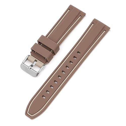 BOLEXA Silikonarmband 20mm 22mm 24mm 26mm Silikon Armband Quick Release Sport Gummi Uhr Band Strap Frauen Männer Handgelenk armband Gürtel (Color : Durk Brown, Size : 20mm) von BOLEXA