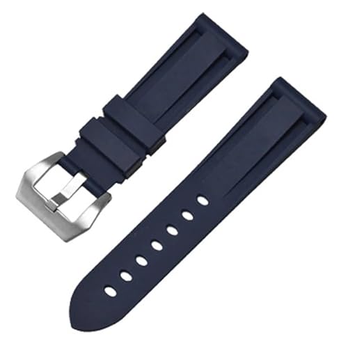 BOLEXA Silikonarmband Silikon Weiche Uhr Band 20mm 22mm 24mm 26mm Universal Armband for Männer Frauen Sport Handgelenk Band gummi Armband Zubehör (Color : Blau, Size : 24mm) von BOLEXA