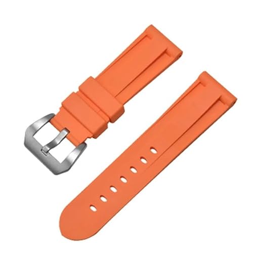 BOLEXA Silikonarmband Silikon Weiche Uhr Band 20mm 22mm 24mm 26mm Universal Armband for Männer Frauen Sport Handgelenk Band gummi Armband Zubehör (Color : Orange, Size : 20mm) von BOLEXA