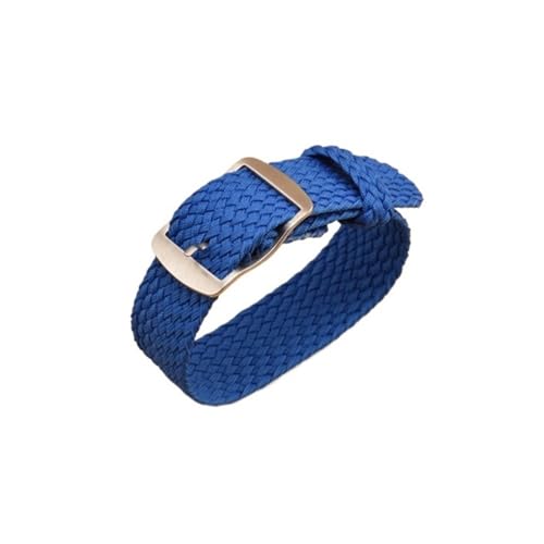 BOLEXA nato strap 14mm 16mm 18mm 20mm 22mm Nylonband Sportarmband Bunte Webart Modeband Armband Zubehör Nylon Uhrenarmbänder (Color : Blau, Size : 16mm) von BOLEXA