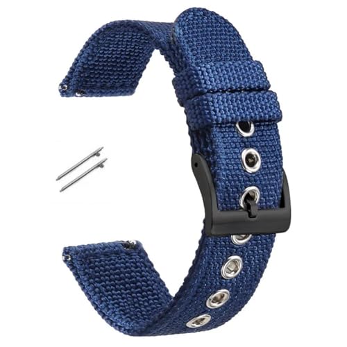 BOLEXA nato strap 18mm 20mm 22mm Nylon Quick Release Armband Armband Zubehör Ersatz Handgelenk Band Männer Frauen Sport uhr gürtel Universal Nylon Uhrenarmbänder (Color : Blue-black, Size : 22mm) von BOLEXA