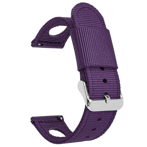 BOLEXA nato strap 20 mm 22 mm Nylon-Armbänder, Schnellverschluss-Armband, Ersatz-Uhrenarmbänder for Männer und Frauen Nylon Uhrenarmbänder (Color : Lila, Size : 20mm) von BOLEXA