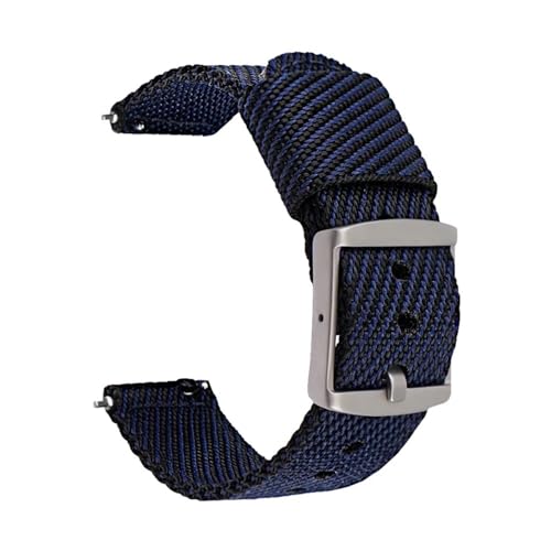 BOLEXA nato strap 20 mm Schnellverschluss-Nylon-Armband, universelles Ersatzband, Leinenarmband, Damen- und Herrenarmband Nylon Uhrenarmbänder (Color : Blue Black, Size : 20mm) von BOLEXA