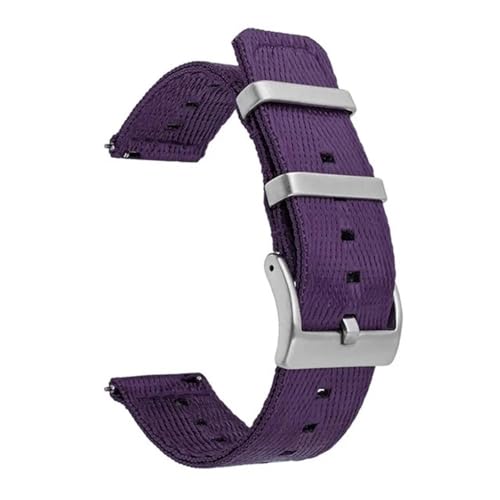 BOLEXA nato strap 20mm 22mm 24mm Quick Release Strap Edelstahl Schnalle Männer Frauen Ersatz Armband Woven Nylon Handgelenk Band gürtel Zubehör Nylon Uhrenarmbänder (Color : Lila, Size : 20mm) von BOLEXA