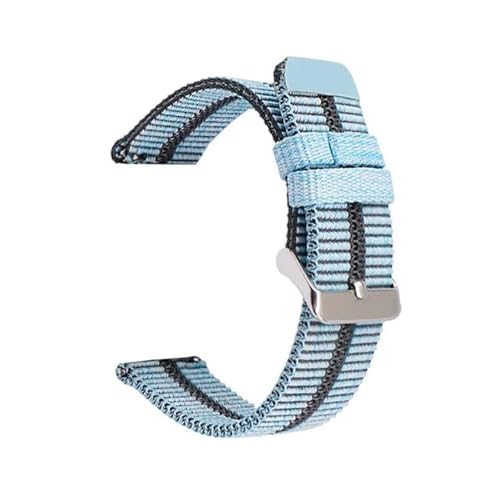 BOLEXA nato strap 22 mm elastisches Nylon-Uhrenarmband, Schnellverschluss-Riemen, Ersatzarmband for Herren und Damen, universelles Armband-Zubehör Nylon Uhrenarmbänder (Color : Light blue silver, Si von BOLEXA
