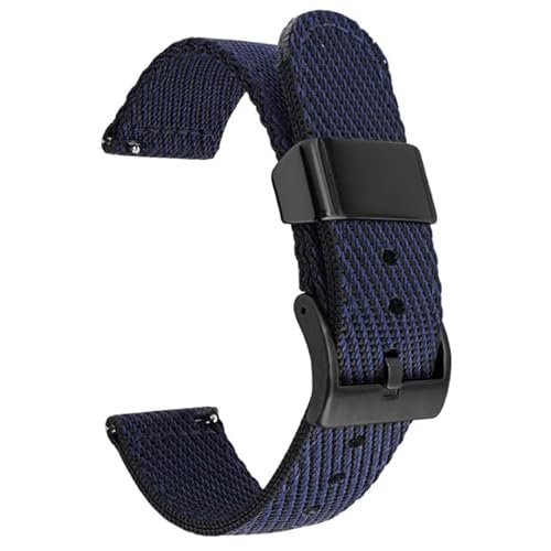 BOLEXA nato strap Nylon-Armbänder, 18 mm, 20 mm, 22 mm, 24 mm, Schnellverschluss, Ersatz-Uhrenarmbänder for BandWatch Universa Nylon Uhrenarmbänder (Color : Blue black black, Size : 18mm) von BOLEXA