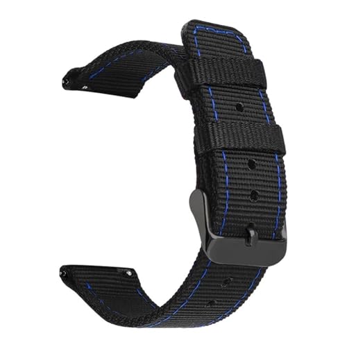 BOLEXA nato strap Nylon Armband Strap Quick Release Band 18mm 20mm 22mm 24mm Universal Armband Gürtel for Seiko Uhr ersetzen Band Zubehör Nylon Uhrenarmbänder (Color : Black blue black, Size : 22mm von BOLEXA