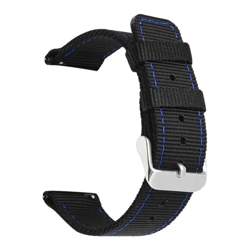 BOLEXA nato strap Nylon Armband Strap Quick Release Band 18mm 20mm 22mm 24mm Universal Armband Gürtel for Seiko Uhr ersetzen Band Zubehör Nylon Uhrenarmbänder (Color : Black blue silver, Size : 24mm von BOLEXA