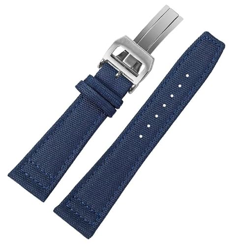 BOLEXA nato strap Nylon Canvas Armband Smartwatch Ersatzarmband 20/21/22mm Faltschnalle Band Ersatzarmband Nylon Uhrenarmbänder (Color : Blau, Size : 22mm) von BOLEXA