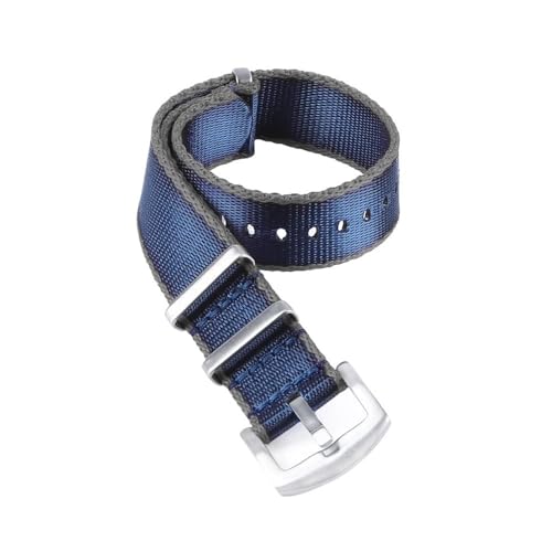 BOLEXA nato strap Nylon-Uhrenarmband for Herren, Sportuhrenarmband, Armband, Gürtel, Schnellverschluss, elastisches Handgelenkband, 20 mm, 22 mm Nylon Uhrenarmbänder (Color : Gray Deep Blue, Size : von BOLEXA