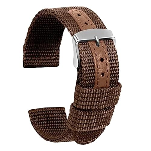 BOLEXA nato strap Universal Nylon Geflochtenes Armband for Seiko Verdicktes Ersatzarmband for Rolex Männer Frauen Armband Zubehör Gürtelband Nylon Uhrenarmbänder (Color : Coffee, Size : 18mm) von BOLEXA