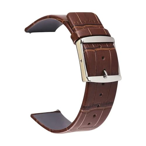 BOLEXA uhr Lederarmband Ultradünnes Leder-Uhrenarmband, 14–24 mm, Schnellverschluss-Armband, Ersatz, universelle Uhrenarmbänder for Herren und Damen (Color : Bamboo pattern brown, Size : 20mm) von BOLEXA