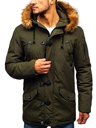 BOLF Herren Winterjacke Kapuze Wintermantel Parka Casual Style EXTREME 1888 Grün XXL [4D4] von BOLF