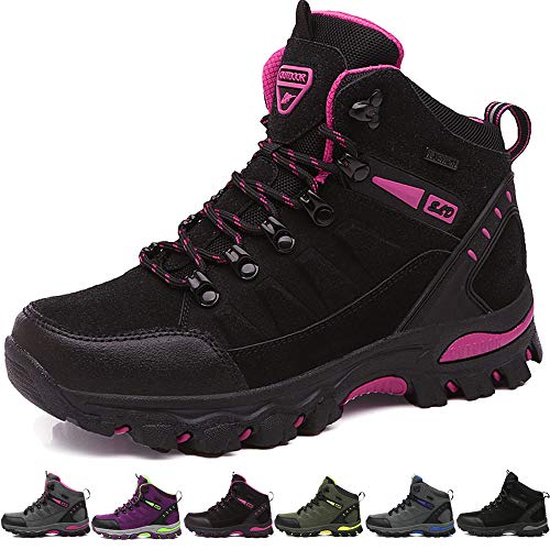 BOLOG Outdoor-Halbschuhe, Wanderschuhe, rutschfeste Kletterschuhe, leicht, atmungsaktiv, Trekkingschuhe für Damen und Herren, Schwarz - Schwarz Rosa 1 - Größe: 38 EU von BOLOG