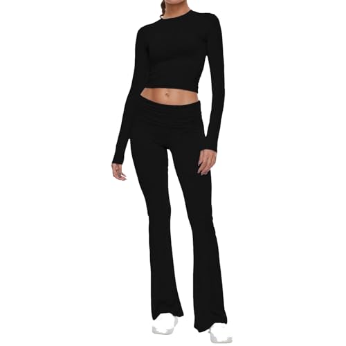 BOLUOBAO Zweiteiler Damen Jogginganzug Damen Set Festliche Oberteile Damen Strickkleid Damen lang Pyjama Damen lang Jumpsuit Damen Freizeitanzug Damen Zweiteiler Damen elegant von BOLUOBAO