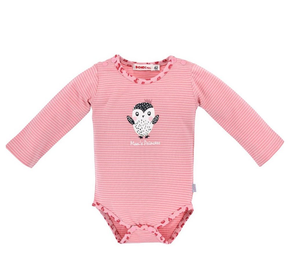 BONDI Langarmbody Baby Mädchen Newborn Body "Mom's Princess" geringelt 86514, Rosa (1-tlg) von BONDI