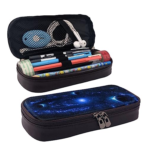 Federmäppchen, großes Fassungsvermögen, Leder-Federmäppchen, niedliche Cartoon-Birnen-Make-up-Tasche für Damen und Herren, Galaxy, Einheitsgröße von BONDIJ