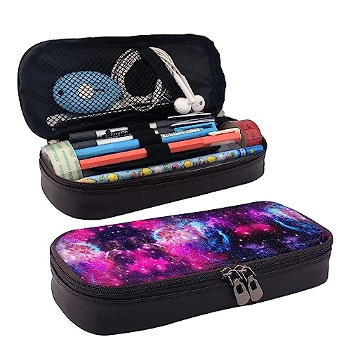 Federmäppchen, großes Fassungsvermögen, Leder-Federmäppchen, niedliche Erde aus Mond, Make-up-Tasche für Damen und Herren, Galaxy, Einheitsgröße, Münzbeutel von BONDIJ