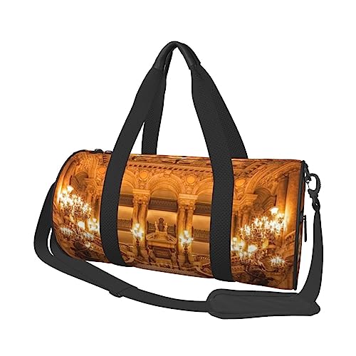 Runde Turnbeutel, große Kapazität Reise Duffle Bag, Durable Abend in Vancouver Runde Reise Sport Taschen, Europäische Goldene Gotik, Einheitsgröße von BONDIJ