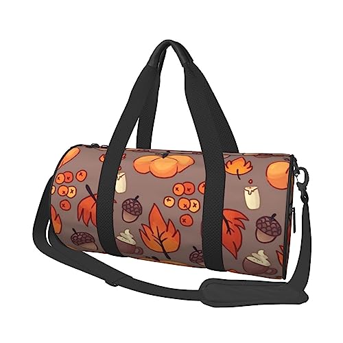 Runde Turnbeutel, große Kapazität Reise Duffle Bag, Durable Fallen Leaves Runde Reise Sport Taschen, Fall, Einheitsgröße von BONDIJ