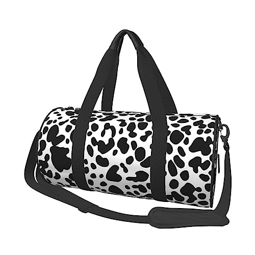 Runde Turnbeutel, große Kapazität Reise Duffle Bag, Durable Schwarz und Weiß Leopard Runde Reise Sport Taschen, Schwarz , Einheitsgröße von BONDIJ