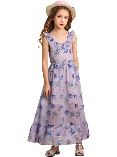 BONNY BILLY Mädchen Kleider Freizeit Blumen Sommerkleid Strandkleid Chiffonkleid Maxikleid mit Rüschen 5-6 Jahre/110-116 Lila-1 BONNY BILLY Mädchen Kleider Freizeit Blumen Sommerkleid Strandkleid Chiffonkleid Maxikleid mit Rüschen 5-6 Jahre/110-116 Lila-1 von BONNY BILLY