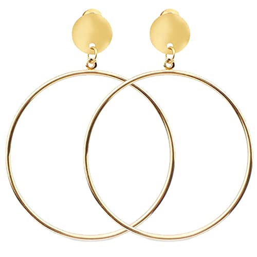 BONNYBIRD® Hoop Earrings Gold Creolen Groß, Hoops Ohrringe Creolen Boho Ohrringe, Große Statement Ohrringe 45mm von BONNYBIRD