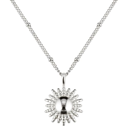 BONNYBIRD® Kette Sonne Silber - Sonne Anhänger Silber Damen Halskette Sonne Kette Damen Silber Edelstahlkette Damen Anhänger Sonne Silberkette Damen Sun von BONNYBIRD