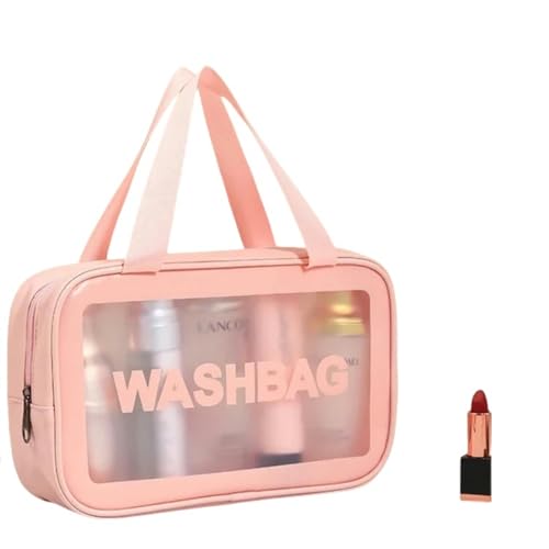 Make-up-Tasche, transparent, PVC, transparent, Make-up-Tasche, Reise-Make-up-Organizer, Aufbewahrung, Bad, Kulturbeutel, Kulturbeutel, Pink M, A von BOQUN