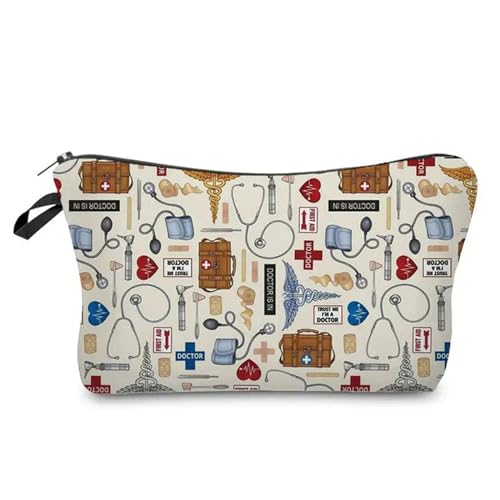 Makeup Tasche Cartoon Krankenschwester Doktor Frauen Kosmetikbeutel Lippenstift Organizer Fälle Fashion Telefon Geldbeutel Reißverschluss Clutch Make -Up -Reisetasche-11 von BOQUN