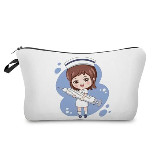 Makeup Tasche Cartoon Krankenschwester Doktor Frauen Kosmetikbeutel Lippenstift Organizer Fälle Fashion Telefon Geldbeutel Reißverschluss Clutch Make -Up -Reisetasche-14 von BOQUN