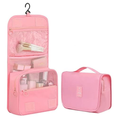 Makeup Tasche Frauen Make -Up -Taschen Reisen Kosmetikbeutel Toilettenartikel Organizer wasserdichte Aufbewahrung Neziser Hänge -Bad Waschbeutel-Rosa von BOQUN