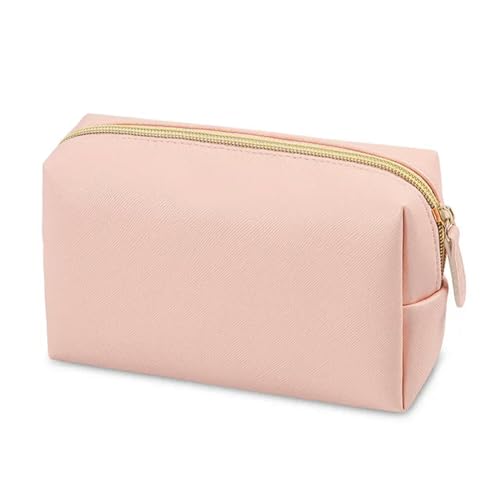 Makeup Tasche Frauenkosmetikbeutel Wasserdichtes Leder -Leder -Kosmetikbeutel Reisen Tragbare Toilettenartikel Aufbewahrungstasche Brieftasche-Rosa M von BOQUN