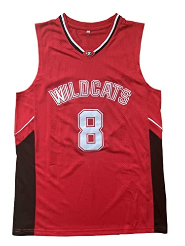 Wildcats High School Jersey, 14 Troy Bolton Basketballtrikot, 8 Chad Danforth Basketballtrikot, 8 Danforth Red, Small von BOROLIN