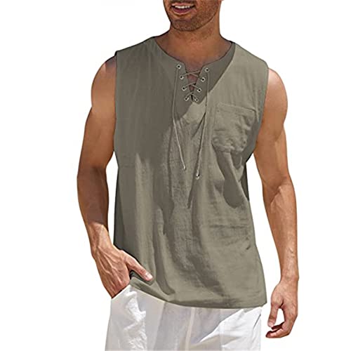 Herren Tank Top Sommer Herren Tanktop Muskelshirt für Training Fitnessstudio Fitness & Bodybuilding Tanktop Herren Sport lässig ärmellos T-Shirts Laufen Bodybuilding Fitness Tankshirt 3XL 01-Kamel von BORTGYUI