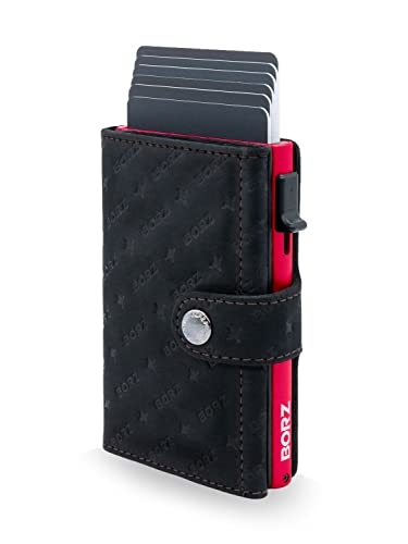 BORZ Prime Maxus 2 Limited Slim Wallet ohne Münzfach, NFC Chip mit Digitaler Visitenkarte, Kartenetui mit RFID Schutz für Herren & Damen Geldbörse, Geldbeutel für Karten & Scheine von BORZ Prime